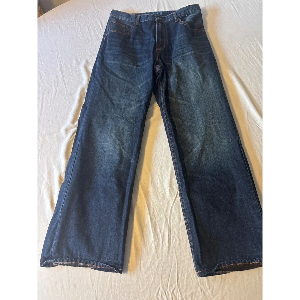 Gap Kids 1969 Slouch Jeans Boys 16 Husky Dark Wash Blue Excellent Relaxed Fit